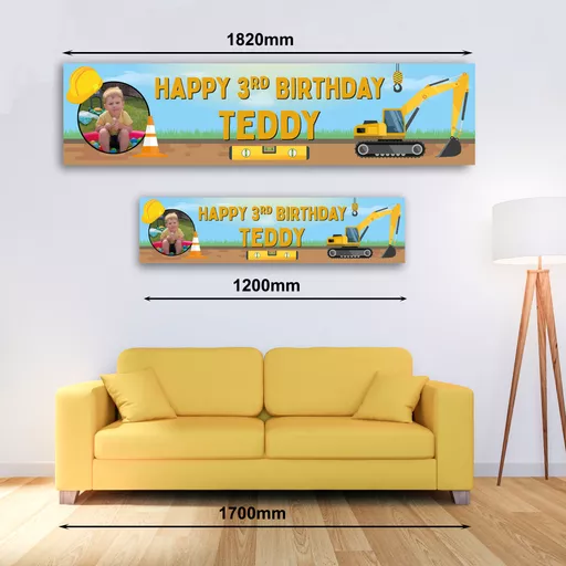 Personalised Banner - Digger Banner with Photo