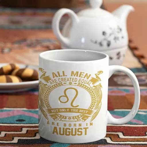 Personalised August King name Mug – Custom birthday present for men