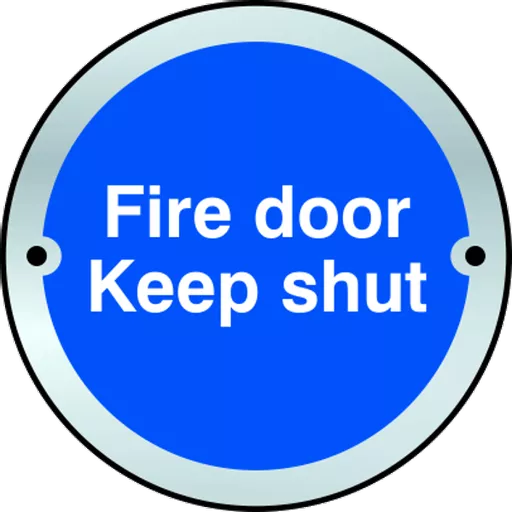 ASEC `Fire door Keep shut` Disc Sign 75mm
