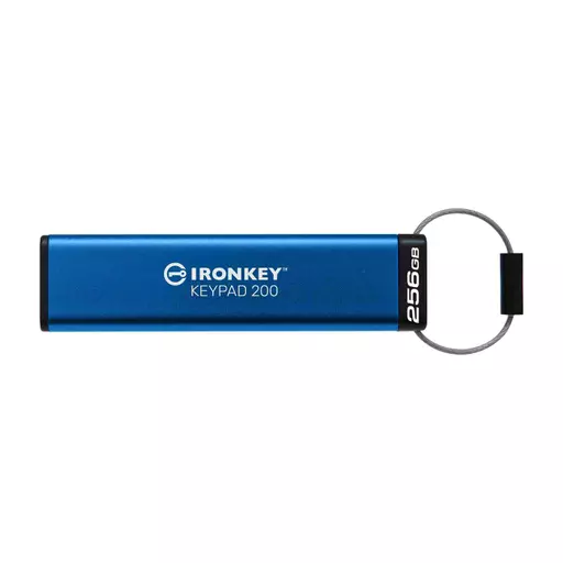 Kingston Technology IronKey Keypad 200 USB flash drive 256 GB USB Type-A 3.2 Gen 1 (3.1 Gen 1) Blue