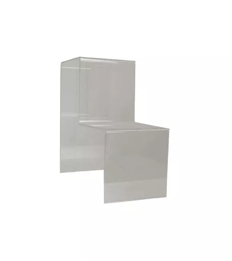 2 Step Clear Acrylic Display Stand - 19.8cm x 9.8cm x 19.8cm