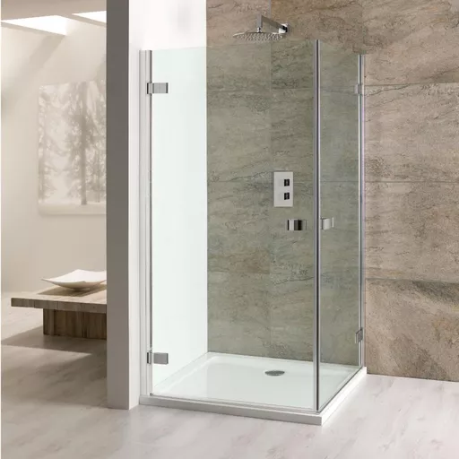 Volente 1850mm x 800mm Double Hinge Shower Door - Chrome Profiles