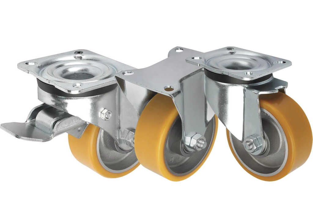 K1767 - Steel Plate Swivel & Fixed Castors With Extrathane® Tread