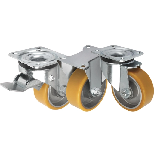 K1767 - Steel Plate Swivel & Fixed Castors With Extrathane® Tread