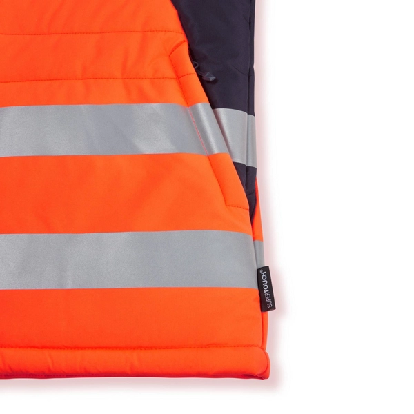 Picture of Supertouch Blue Sphere System High Vis Eco Two Tone Orange Thermal Baffle Jacket