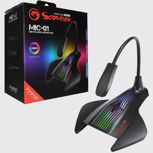 Marvo Scorpion MIC-01 USB RGB LED Black Gaming Microphone