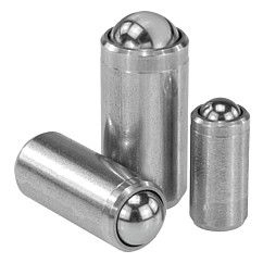 K0335 - Spring Plungers In Stainless Steel No Collar Size 3-12mm