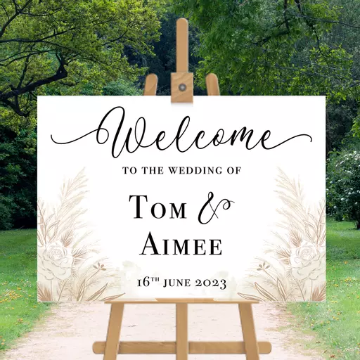 Personalised Rose Wedding Welcome Sign