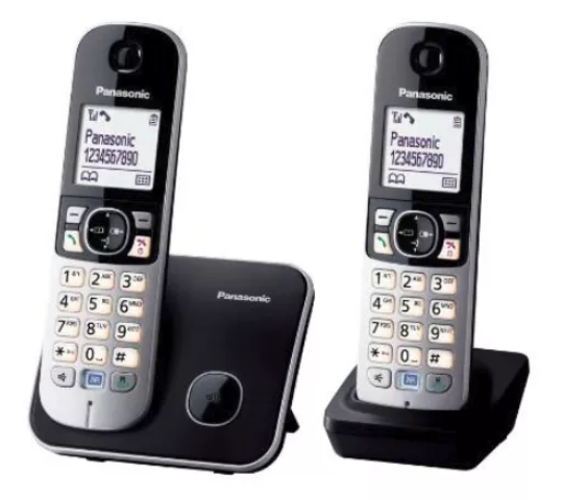 Panasonic KX-TG6812 DECT telephone Caller ID Black, Silver