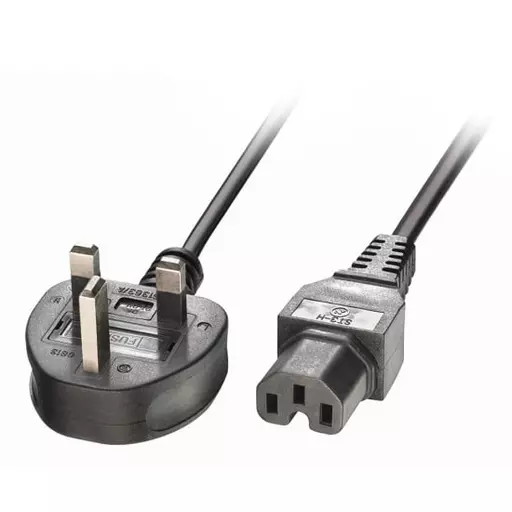 Lindy 2m Mains UK 3 Pin Plug to Hot Conditioned IEC C15 Power Cable – Kettle Lead