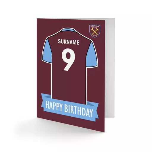 West Ham United FC Shirt Birthday Card