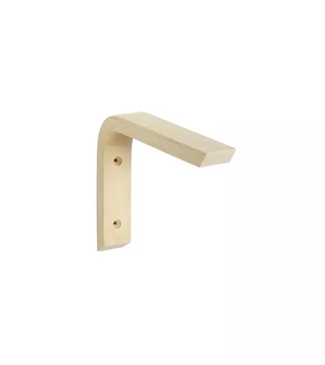 Single Birch Wood Shelf Bracket - 190mm x 140mm x 30mm
