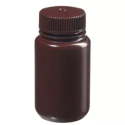 Bottles, 125ml, Amber HDPE Wide-Mouth