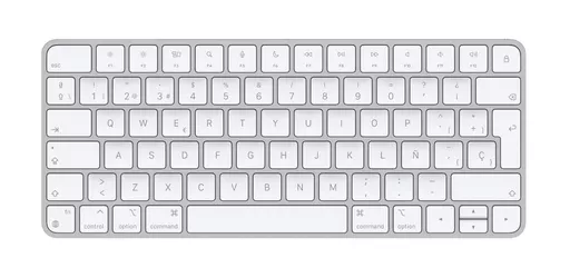 Apple Magic keyboard USB + Bluetooth Spanish Aluminium, White