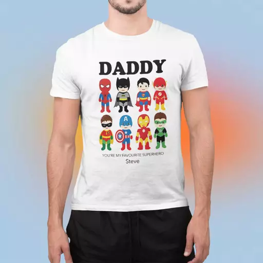 Personalised 'DADDY, You Are My Favourite Superhero' t-Shirt - Add Name