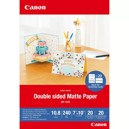 Canon MP-101D Double-sided Matte Paper, 7"x10", 20 sheets