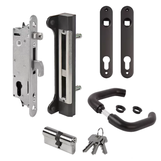 LOCINOX Gatelock Sixtylock Insert Set with Keep For 60mm Box Section Black