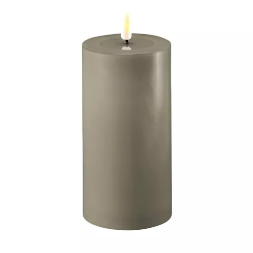 LED Pillar Candle 7.5x15cm - Latte