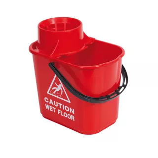 15 LTR RED MOP BUCKET WITH WRINGER - PROFESSIONAL