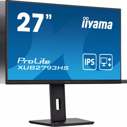 iiyama ProLite 27” Full HD IPS monitor with edge-to-edge design, perfect for multi-monitor setups with height adjustable stand