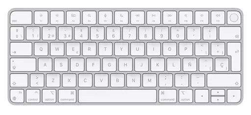 Apple Magic keyboard USB + Bluetooth Spanish Aluminium, White