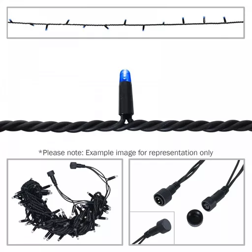 elumen8 Rubber Dimmable LED String Lights 20m Blue Black