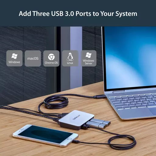 StarTech.com USB 3.0 to Gigabit Ethernet NIC Network Adapter with 3 Port Hub - White