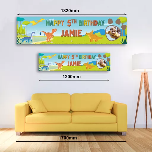 Personalised Banner - Dinosaur Photo Banner