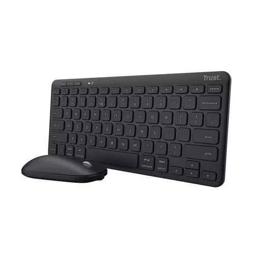 Trust Lyra keyboard Mouse included USB + RF Wireless + Bluetooth QWERTY UK English Black