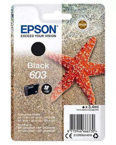 Epson C13T03U14020/603 Ink cartridge black Blister Acustic Magnetic, 150 pages 3,4ml for Epson XP 2100