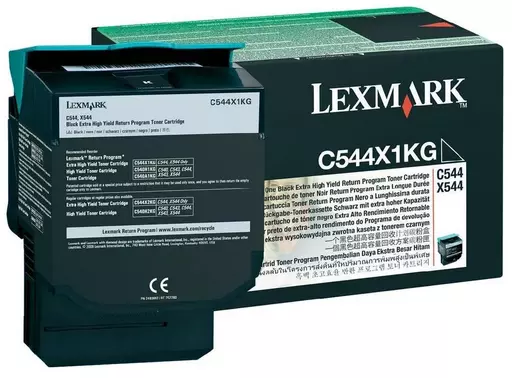 Lexmark C544X1KG Toner black extra High-Capacity return program, 6K pages ISO/IEC 19798 for Lexmark C 544