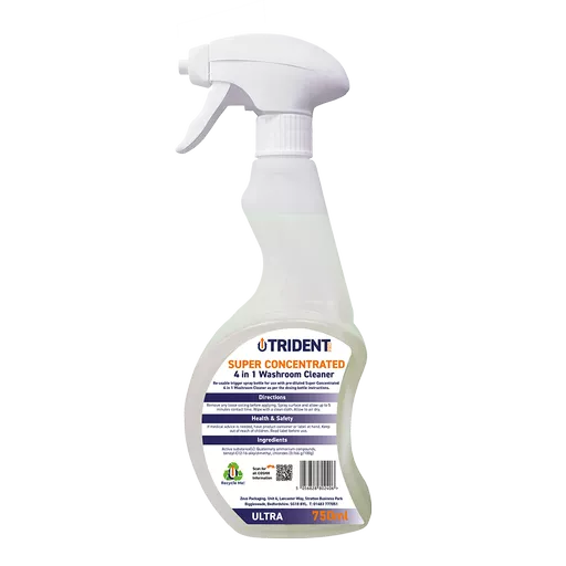 Trident Pro Ultra Super Concentrated 4 in 1 Washroom Cleaner, 750ml Empty Trigger Spray