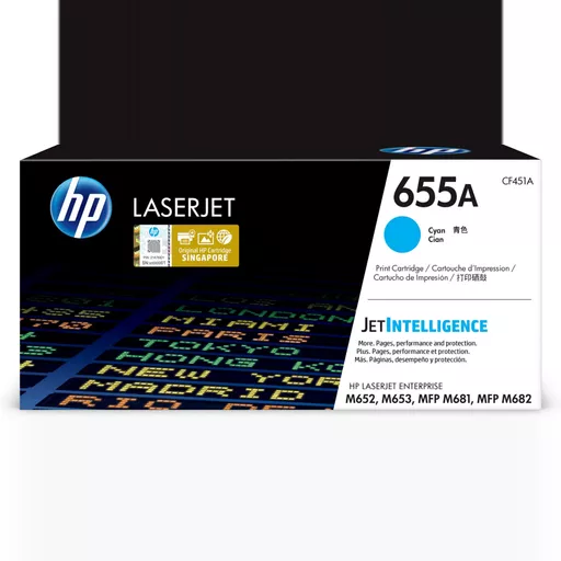 HP CF451A/655A Toner cartridge cyan, 10.5K pages ISO/IEC 19752 for HP LaserJet M 652/681