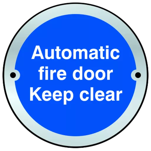 ASEC Sign `Automatic Fire Door Keep Clear` 75mm