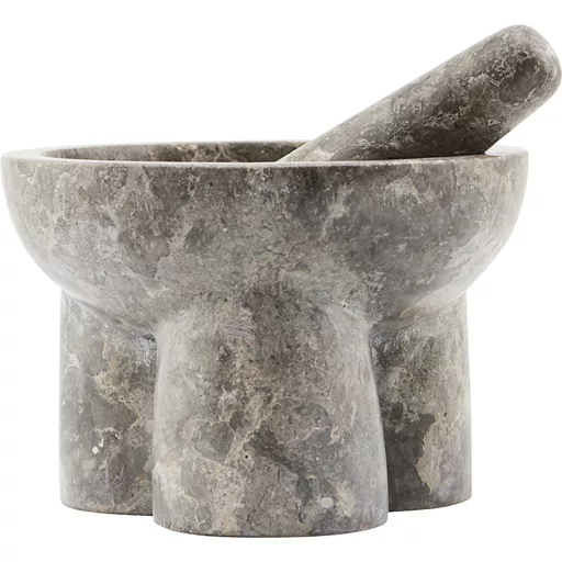 Mortar w. pestle, Kulti, Grey/Brown
