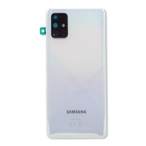 Back Cover w/ Camera Lens (Service Pack) (Silver) - For Galaxy A71 (A715)