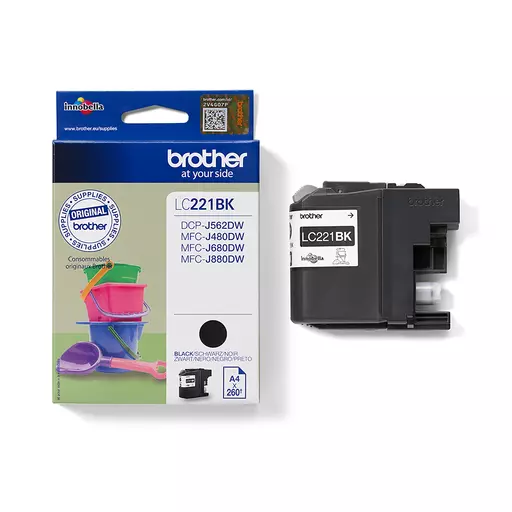 Brother LC-221BK Ink cartridge black, 260 pages ISO/IEC 24711 7,1ml for Brother DCP-J 562