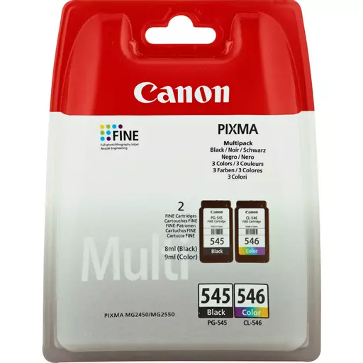 Canon 8287B005/PG-545CL546 Printhead cartridge multi pack black + color, 2x180 pages ISO/IEC 24711 2x8ml Pack=2 for Canon Pixma MG 2450