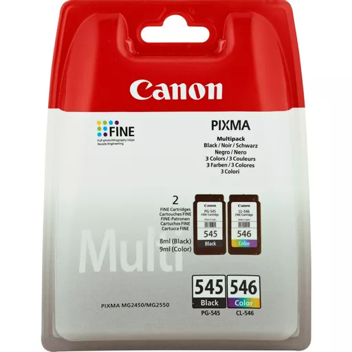 Canon 8287B005/PG-545CL546 Printhead cartridge multi pack black + color, 2x180 pages ISO/IEC 24711 2x8ml Pack=2 for Canon Pixma MG 2450