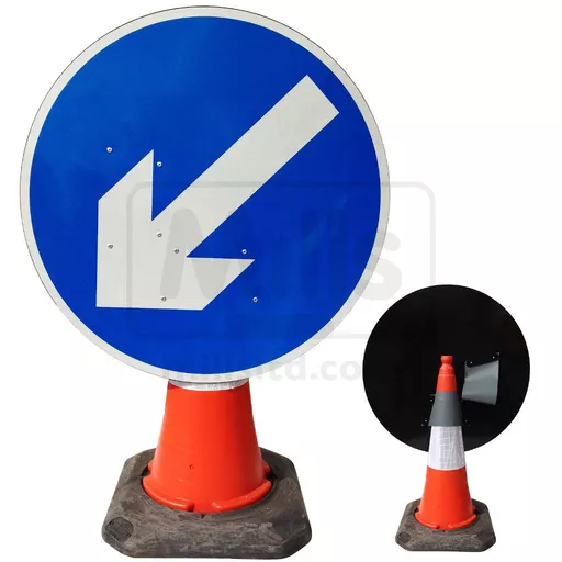 Mills Left / Right Reversible Arrow Cone Sign 750mm