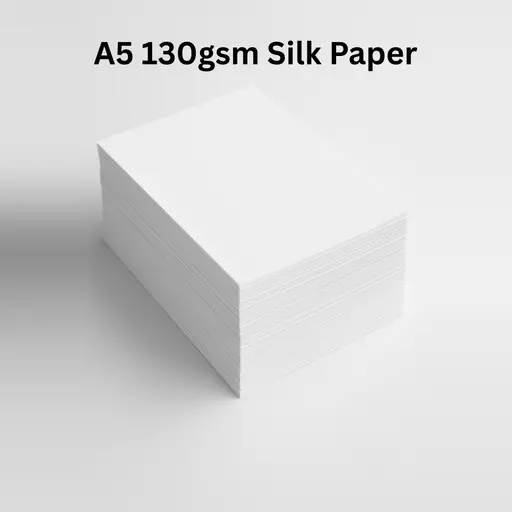 White 130gsm Silk / Satin A5 Paper