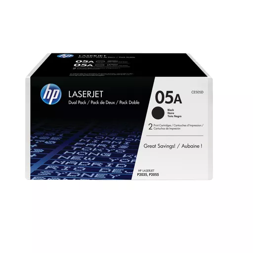 HP CE505D/05A Toner cartridge black twin pack, 2x2.3K pages ISO/IEC 19752 Pack=2 for HP LaserJet P 2035/2055