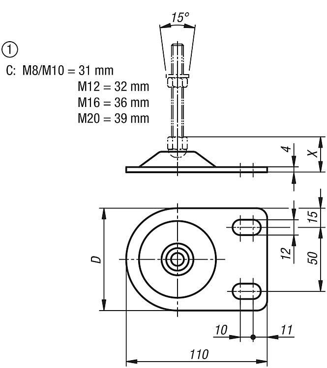 Swivel Plate. 80mm Diameter. Stainless Steel.
