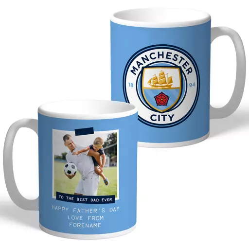 Manchester City FC Best Dad Ever Photo Upload Mug