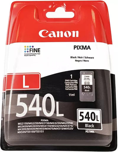 Canon 5224B001/PG-540L Printhead cartridge black pigmented, 300 pages ISO/IEC 24711 11ml for Canon Pixma MG 2150/MX 370