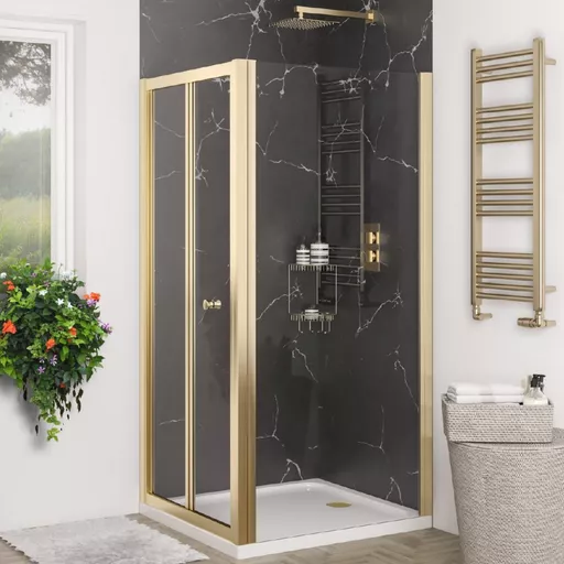 Volente 1850 x 800mm Side Shower Panel (6mm Thick) - Brushed Brass