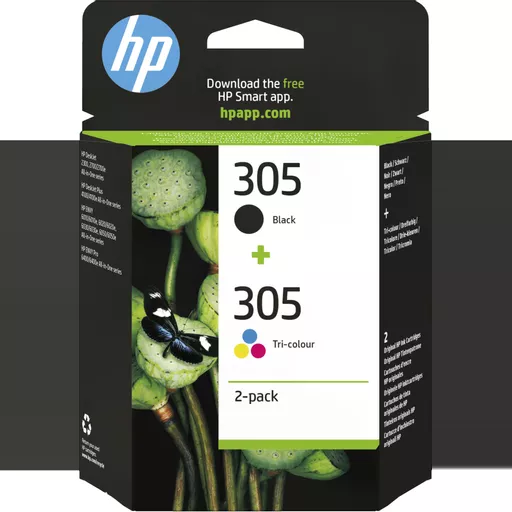 HP 6ZD17AE/305 Printhead cartridge multi pack black + color, 2x120 pages 4ml 120pg + 100pg Pack=2 for HP DeskJet 2710/e/Envy 6020/Envy 6020 e