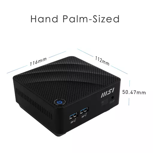 MSI Cubi N JSL Intel Celeron-N4500 Barebone, Mini-PC, SFF, USB 3.2 Gen2, HDMI, VGA, LAN, WiFi, BT, VESA, Supports Max 16GB DDR4 2666MHz (2 Slots), M.2 (1 Slot)