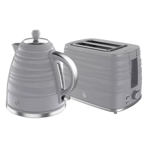Symphony 2 Slice Toaster and Cordless Kettle Bundle in Grey