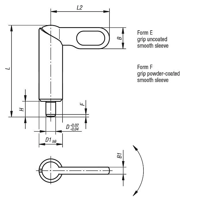 Cam Action Indexing Plunger. 16mm Shaft Diameter. 10mm Pin Diameter. Steel.